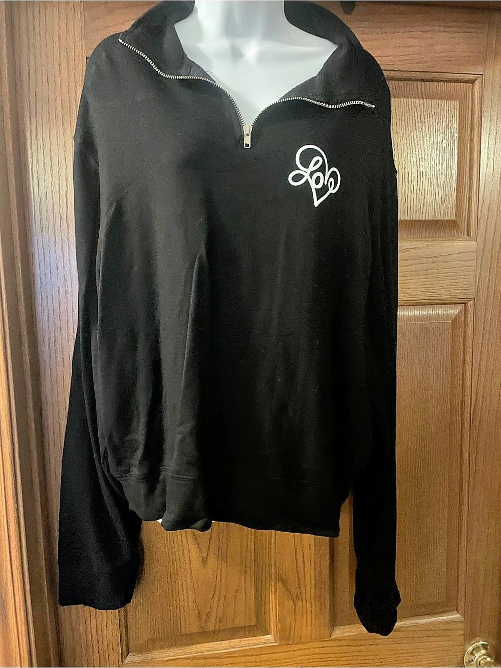 good HYOUman Black Half-Zip Hoodie Size XL